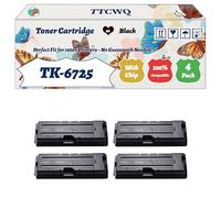 Compatible for Kyocera TK-6725 Toner Cartridge Work for Kyocera TASKalfa 7002i 8002i 9002i 7003i 8003i 9003i Printers, with Chip, High Yield 62000 Pages, High-Definition Printing (4 Pack Black)