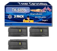 Compatible for Kyocera TK-685 Toner Cartridges, Work for Kyocera TASKalfa 300 i Printers, Toner Cartridges TK685 1T02K50NL0 (3 Pack Black)