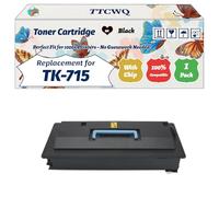 Compatible for Kyocera TK-715 Toner Cartridge Work for Kyocera KM-3050 KM-4050 KM-5050 Printers, with Chip, High Yield 34000 Pages, High-Definition Printing (1 Pack Black)