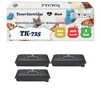 Compatible for Kyocera TK-725 Toner Cartridge Work for Kyocera TASKalfa 520i TASKalfa 420i Printers, with Chip, High Yield 44000 Pages, High-Definition Printing (3 Pack Black)
