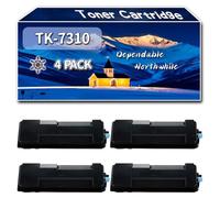 Compatible for Kyocera TK-7310 Toner Cartridge, Work for Kyocera ECOSYS P4140dn Mono Printers, Toner Cartridge (4 Pack Black)
