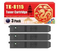 Compatible for Kyocera TK-8115 ECOSYS M8124cidn ECOSYS M8130cidn Toner Cartridge Printers, With Chip Large Capacity 12000 Pages (3 Pack Black)