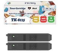 Compatible for Kyocera TK-8115 Toner Cartridge Work for Kyocera ECOSYS M8124cidn ECOSYS M8130cidn Printers, with Chip, High Yield 12000 Pages, High-Definition Printing (2 Pack Black)