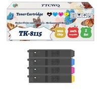 Compatible for Kyocera TK-8115 Toner Cartridge Work for Kyocera ECOSYS M8124cidn ECOSYS M8130cidn Printers, with Chip, High Yield 12000 Pages, High-Definition Printing (4-Pack BK/C/M/Y)