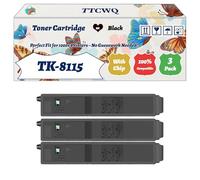 Compatible for Kyocera TK-8115 Toner Cartridge Work for Kyocera ECOSYS M8124cidn ECOSYS M8130cidn Printers, with Chip, High Yield 12000 Pages, High-Definition Printing (3 Pack Black)