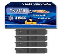 Compatible for Kyocera TK-8115 Toner Cartridge, Work for Kyocera ECOSYS M8124cidn ECOSYS M8130cidn Printers, Toner Cartridge TK-8115C TK-8115K TK-8115M TK-8115Y (4 Pack Black)