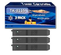 Compatible for Kyocera TK-8115 Toner Cartridge, Work for Kyocera ECOSYS M8124cidn ECOSYS M8130cidn Printers, Toner Cartridge TK-8115C TK-8115K TK-8115M TK-8115Y (3 Pack Black)