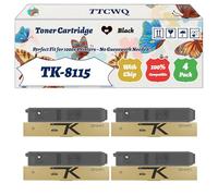 Compatible for Kyocera TK-8115 Toner Cartridge Work for Kyocera EcoSys M8124cidn M8130cin M8130cidn Printers, with Chip, High Yield 22000 Pages, High-Definition Printing (4 Pack Black)
