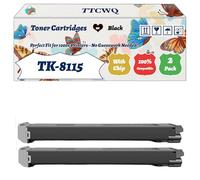 Compatible for Kyocera TK-8115 Toner Cartridges Work for Kyocera ECOSYS M8124cidn M8130cidn Printers, with Chip, High Yield 12000 Pages, High-Definition Printing (2 Pack Black)