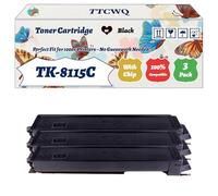 Compatible for Kyocera TK-8115C TK-8115K TK-8115M TK-8115Y Toner Cartridge Work for Kyocera EcoSys M8124cidn EcoSys M8130cin EcoSys Printers (3 Pack Black)