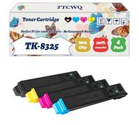 Compatible for Kyocera TK-8325 Toner Cartridge Work for Kyocera TASKalfa 2551 2551ci Printers, with Chip, High Yield 28000 Pages, High-Definition Printing (4-Pack BK/C/M/Y)