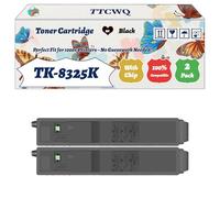 Compatible for Kyocera TK-8325K TK-8325C TK-8325M TK-8325Y Toner Cartridge Work for Kyocera TASKalfa 2551 TASKalfa Printers (2 Pack Black)