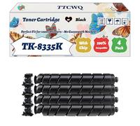 Compatible for Kyocera TK-8335K TK-8335C TK-8335M TK-8335Y Toner Cartridge Work for Kyocera TASKalfa 3252ci TASKalfa Printers (4 Pack Black)