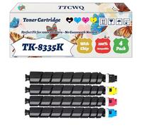 Compatible for Kyocera TK-8335K TK-8335C TK-8335M TK-8335Y Toner Cartridge Work for Kyocera TASKalfa 3252ci TASKalfa Printers (4-Pack BK/C/M/Y)