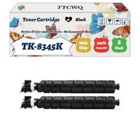 Compatible for Kyocera TK-8345K TK-8345C TK-8345M TK-8345Y Toner Cartridge Work for Kyocera TASKalfa 2552ci TASKalfa 2552c TASKalfa Printers (2 Pack Black)