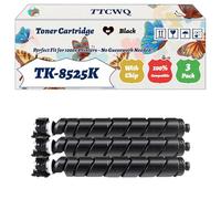 Compatible for Kyocera TK-8525K TK-8525C TK-8525M TK-8525Y Toner Cartridge Work for Kyocera TASKalfa 4052ci TASKalfa Printers (3 Pack Black)