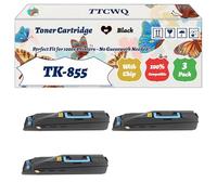 Compatible for Kyocera TK-855 Toner Cartridge Work for Kyocera TASKalfa 400ci 500ci 552ci Printers, with Chip, High Yield 35000 Pages, High-Definition Printing (3 Pack Black)
