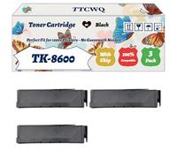 Compatible for Kyocera TK-8600 Toner Cartridge Work for Kyocera FS-C8600DN FS-C8650DN Printers, with Chip, High Yield 400000 Pages, High-Definition Printing (3 Pack Black)