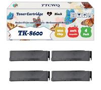 Compatible for Kyocera TK-8600 Toner Cartridge Work for Kyocera FS-C8600DN FS-C8650DN Printers, with Chip, High Yield 400000 Pages, High-Definition Printing (4 Pack Black)