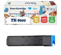 Compatible for Kyocera TK-8600 Toner Cartridge Work for Kyocera FS-C8600DN FS-C8650DN Printers, with Chip, High Yield 400000 Pages, High-Definition Printing (1 Pack Cyan)