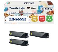Compatible for Kyocera TK-8600K TK-8600C TK-8600M TK-8600Y Toner Cartridge Work for Kyocera FS-C8600DN Printers (3 Pack Black)