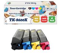 Compatible for Kyocera TK-8600K TK-8600C TK-8600M TK-8600Y Toner Cartridge Work for Kyocera FS-C8600DN Printers (4-Pack BK/C/M/Y)
