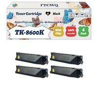 Compatible for Kyocera TK-8600K TK-8600C TK-8600M TK-8600Y Toner Cartridge Work for Kyocera FS-C8600DN Printers (4 Pack Black)