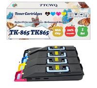 Compatible for Kyocera TK-865 TK865 Toner Cartridges Work for Kyocera TASKalfa 250ci 300ci Printers, with Chip, High Yield 30000 Pages, High-Definition Printing (4-Pack BK/C/M/Y)