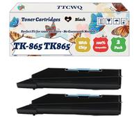 Compatible for Kyocera TK-865 TK865 Toner Cartridges Work for Kyocera TASKalfa 250ci 300ci Printers, with Chip, High Yield 30000 Pages, High-Definition Printing (2 Pack Black)