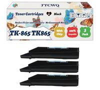 Compatible for Kyocera TK-865 TK865 Toner Cartridges Work for Kyocera TASKalfa 250ci 300ci Printers, with Chip, High Yield 30000 Pages, High-Definition Printing (3 Pack Black)