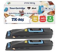 Compatible for Kyocera TK-865 Toner Cartridge Work for Kyocera TASKalfa 250ci 300ci Printers, with Chip, High Yield 30000 Pages, High-Definition Printing (2 Pack Black)