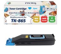 Compatible for Kyocera TK-865 Toner Cartridge Work for Kyocera TASKalfa 250ci TASKalfa 300ci Printers, with Chip, High Yield 20000 Pages, High-Definition Printing (1 Pack Cyan)