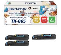 Compatible for Kyocera TK-865 Toner Cartridge Work for Kyocera TASKalfa 250ci TASKalfa 300ci Printers, with Chip, High Yield 20000 Pages, High-Definition Printing (3 Pack Black)