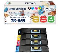 Compatible for Kyocera TK-865 Toner Cartridge Work for Kyocera TASKalfa 250ci TASKalfa 300ci Printers, with Chip, High Yield 20000 Pages, High-Definition Printing (4-Pack BK/C/M/Y)