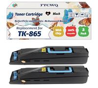 Compatible for Kyocera TK-865 Toner Cartridge Work for Kyocera TASKalfa 250ci TASKalfa 300ci Printers, with Chip, High Yield 20000 Pages, High-Definition Printing (2 Pack Black)