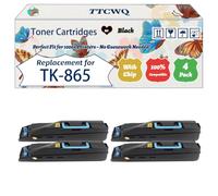 Compatible for Kyocera TK-865 Toner Cartridges Work for Kyocera TASKalfa 250 ci TASKalfa 300 ci Printers, with Chip, High Yield 20000 Pages, High-Definition Printing (4 Pack Black)