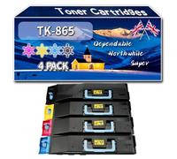 Compatible for Kyocera TK-865 Toner Cartridges, Work for Kyocera TASKalfa 250 ci TASKalfa 300 Printers (4-Pack BK/C/M/Y)