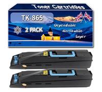 Compatible for Kyocera TK-865 Toner Cartridges, Work for Kyocera TASKalfa 250 ci TASKalfa 300 Printers (2 Pack Black)