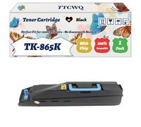 Compatible for Kyocera TK-865K TK-865C TK-865M TK-865Y Toner Cartridge Work for Kyocera TASKalfa 250ci TASKalfa Printers (1 Pack Black)