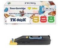 Compatible for Kyocera TK-865K TK-865C TK-865M TK-865Y Toner Cartridge Work for Kyocera TASKalfa 250ci TASKalfa Printers (1 Pack Yellow)
