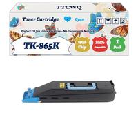 Compatible for Kyocera TK-865K TK-865C TK-865M TK-865Y Toner Cartridge Work for Kyocera TASKalfa 250ci TASKalfa Printers (1 Pack Cyan)
