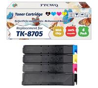 Compatible for Kyocera TK-8705 Toner Cartridge Work for Kyocera TASKalfa 6550ci 6551ci 7550ci 7551ci Printers, with Chip, High Yield 70000 Pages, High-Definition Printing (4-Pack BK/C/M/Y)