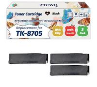 Compatible for Kyocera TK-8705 Toner Cartridge Work for Kyocera TASKalfa 6550ci 6551ci 7550ci 7551ci Printers, with Chip, High Yield 70000 Pages, High-Definition Printing (3 Pack Black)