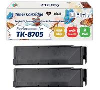 Compatible for Kyocera TK-8705 Toner Cartridge Work for Kyocera TASKalfa 6550ci 6551ci 7550ci 7551ci Printers, with Chip, High Yield 70000 Pages, High-Definition Printing (2 Pack Black)