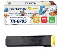 Compatible for Kyocera TK-8705 Toner Cartridge Work for Kyocera TASKalfa 6550ci 6551ci 7550ci 7551ci Printers, with Chip, High Yield 70000 Pages, High-Definition Printing (1 Pack Yellow)