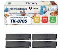 Compatible for Kyocera TK-8705 Toner Cartridge Work for Kyocera TASKalfa 6550ci 6551ci 7550ci 7551ci Printers, with Chip, High Yield 70000 Pages, High-Definition Printing (4 Pack Black)