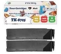 Compatible for Kyocera TK-8705 Toner Cartridges Work for Kyocera TK8705 TK-8705K TK-8705C TK-8705M TK-8705Y TASKalfa 6550ci 6551ci 7550ci Printers (2 Pack Black)