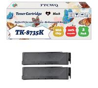 Compatible for Kyocera TK-8735K TK-8735C TK-8735M TK-8735Y Toner Cartridge Work for Kyocera TASKalfa 8353ci TASKalfa Printers (2 Pack Black)