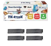 Compatible for Kyocera TK-8735K TK-8735C TK-8735M TK-8735Y Toner Cartridge Work for Kyocera TASKalfa 8353ci TASKalfa Printers (4 Pack Black)