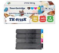 Compatible for Kyocera TK-8735K TK-8735C TK-8735M TK-8735Y Toner Cartridge Work for Kyocera TASKalfa 8353ci TASKalfa Printers (4-Pack BK/C/M/Y)